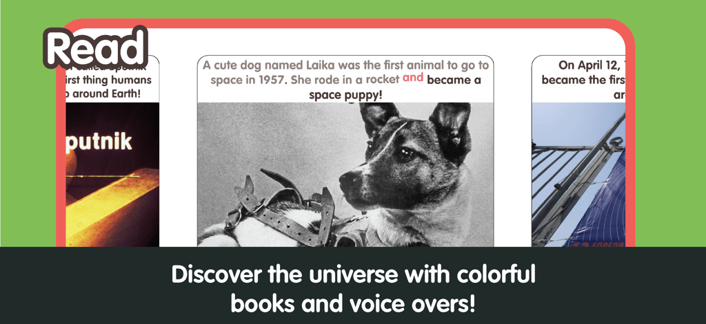 Little Astronauts - Space Kids - Interactive space history books for children featuring Laika the dog