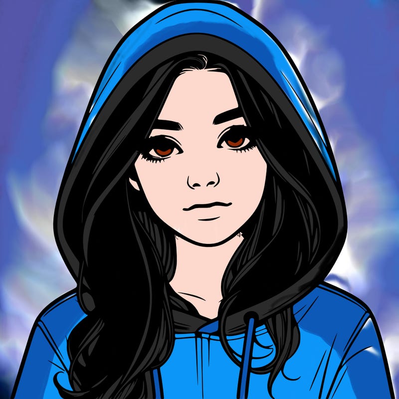 realistic girl with a hoodie