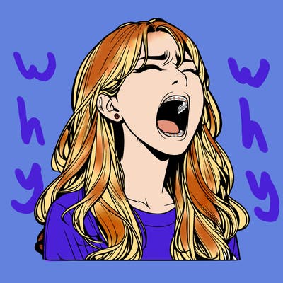 screaming realistic, girl