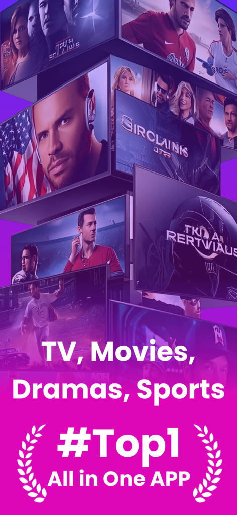 Interfaz de la aplicación L0kLok con una variedad de contenido de películas, dramas y deportes