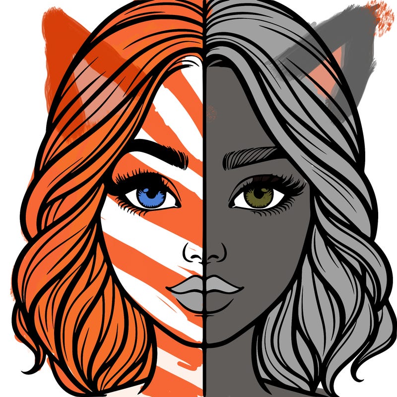 realistic girl split half