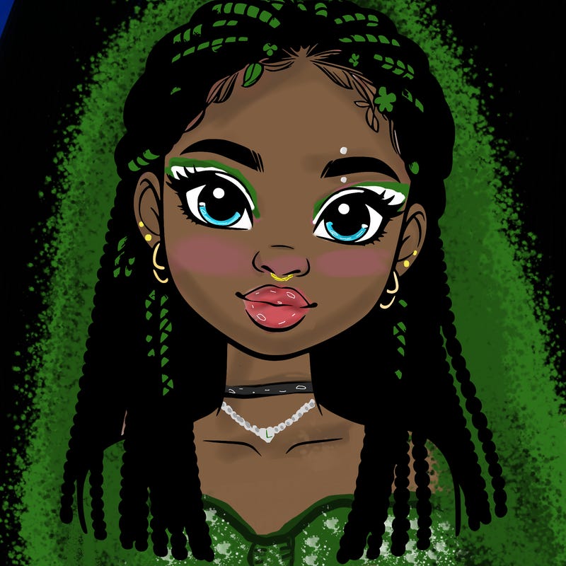 a realistic black girl with braids