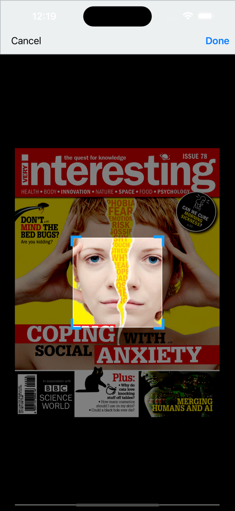 Portada de la revista Very Interesting con un artículo sobre cómo lidiar con la ansiedad social