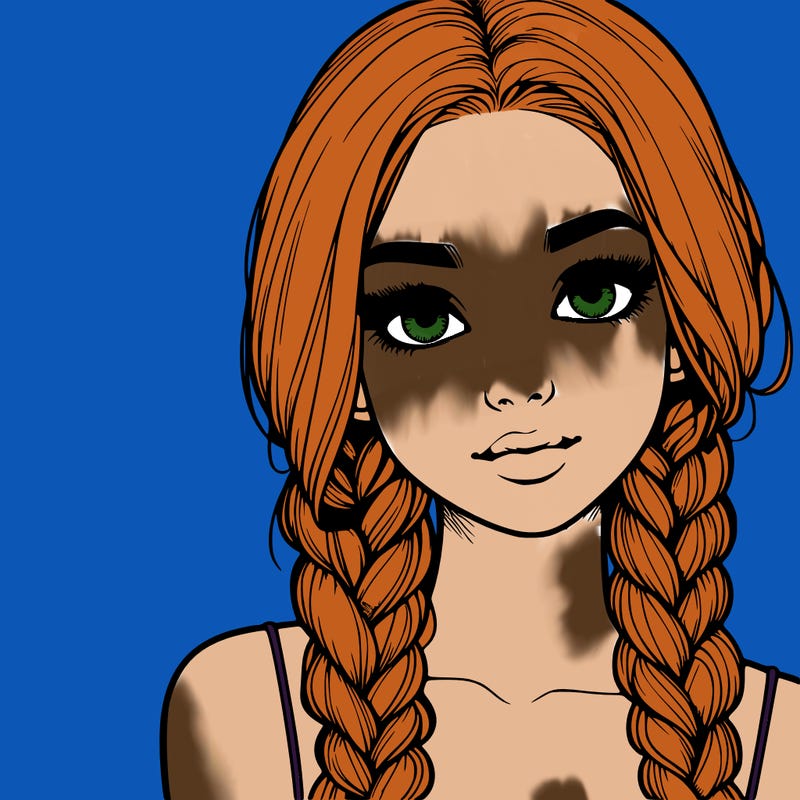 realistic girl with braids