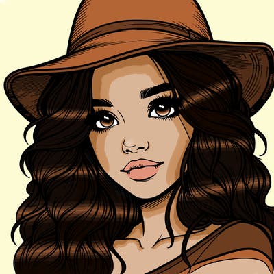 realistic girl with hat