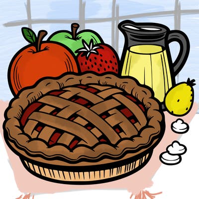 a pie of food