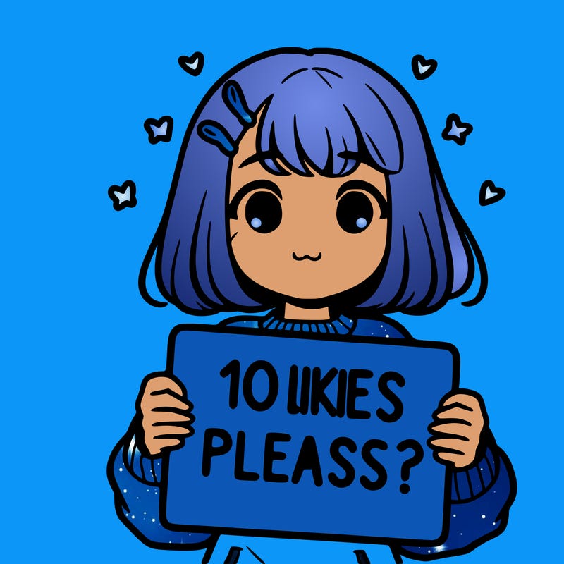 girl holding sign that says 10 likes please?