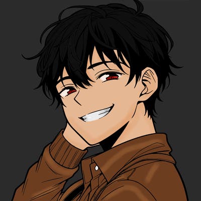 manga, boy grinning, handsome