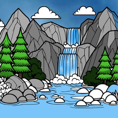 waterfall in mountain