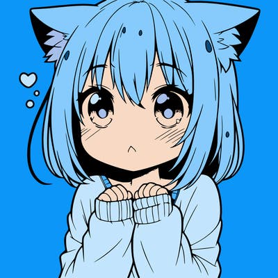 shy anime catgirl