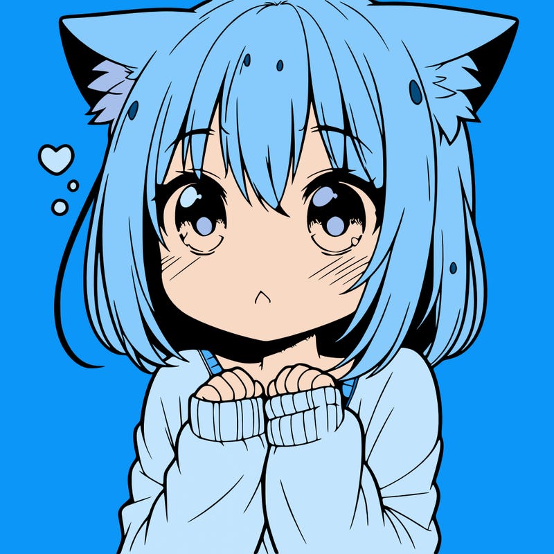 shy anime catgirl