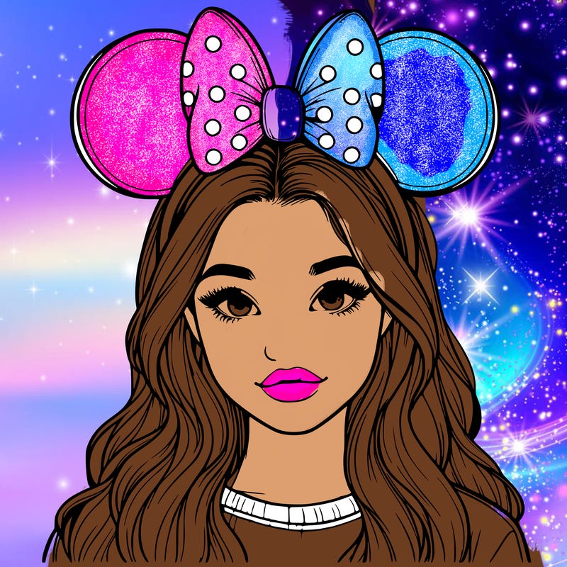 aesthetic realistic girl wearing mickey mouse ears