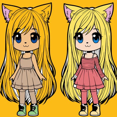 long hair cute wolfcut girl