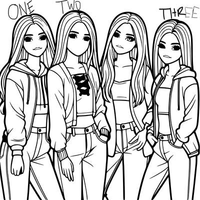 4 girls teenagers