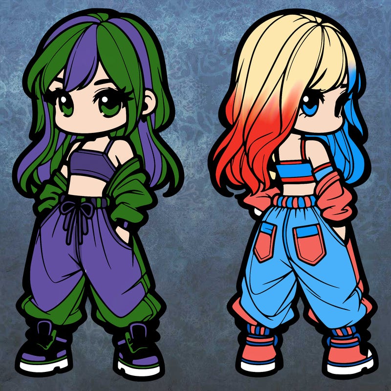 girl in crop top and baggy pants