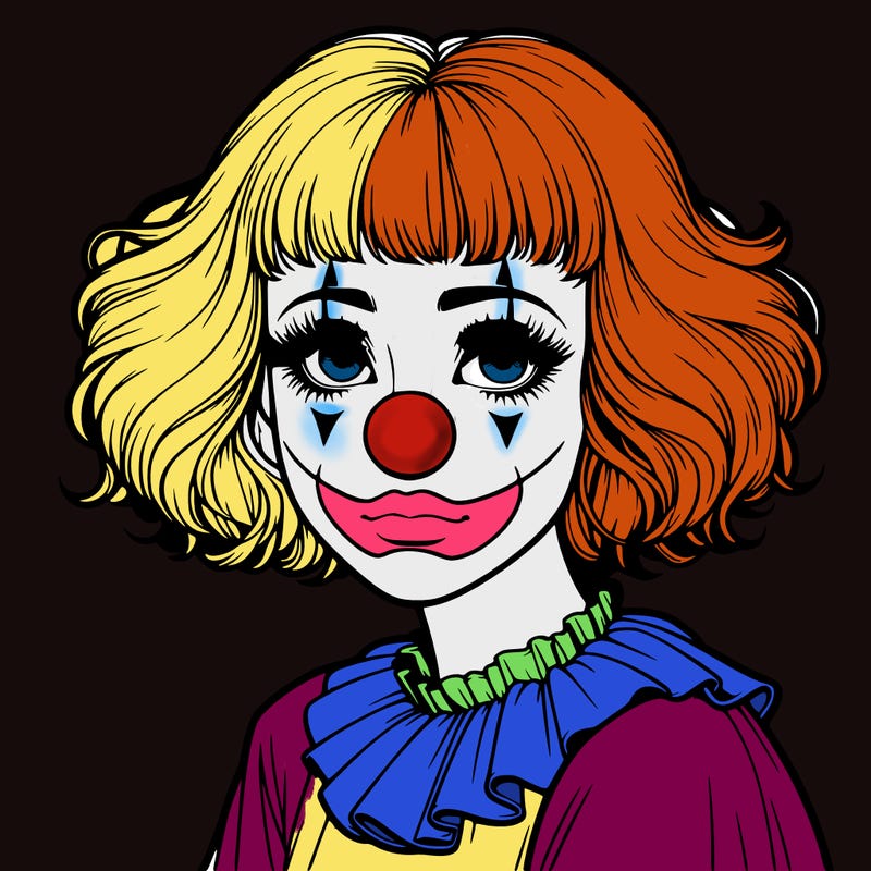 a clown girl realistic
