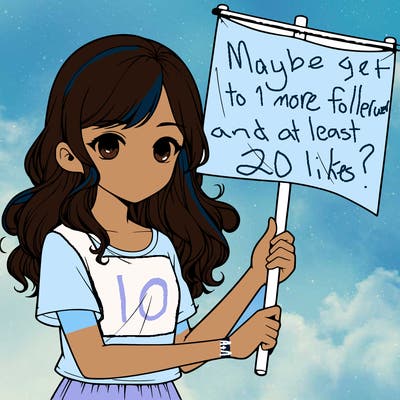 realistic girl holding a banner