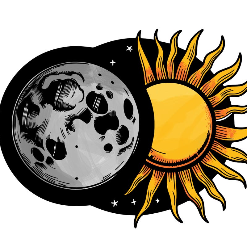 realistic moon and sun