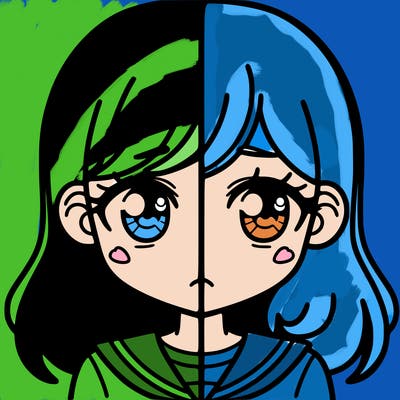 a split of a girl