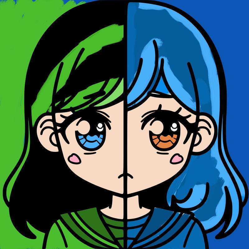 a split of a girl