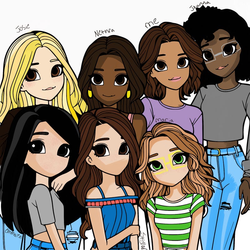 friend group of 6 all girls