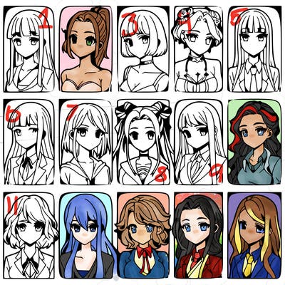 girls that look diffrent anime