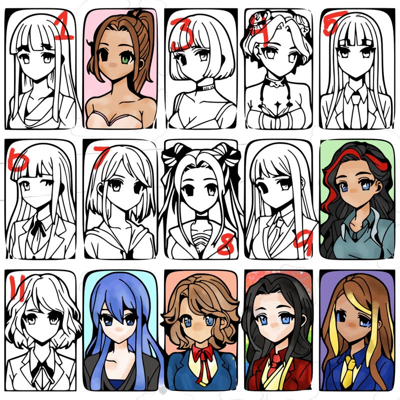 girls that look diffrent anime