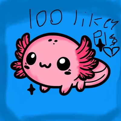 cute easy baby axolotl