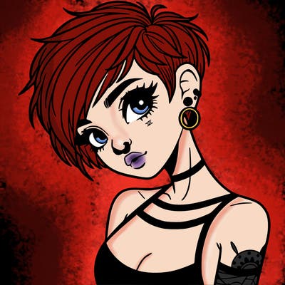 pixie cut woman with alternative style