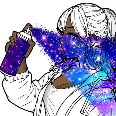 a realistic girl spray, painting