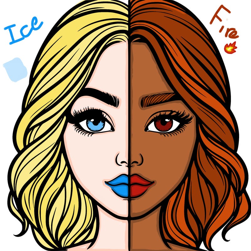 realistic girl split half