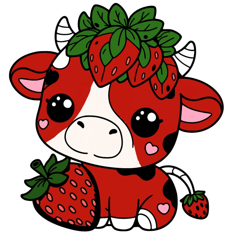 cute strawberry cow
