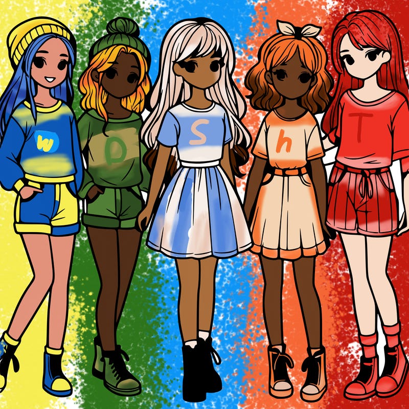 a group of five girls