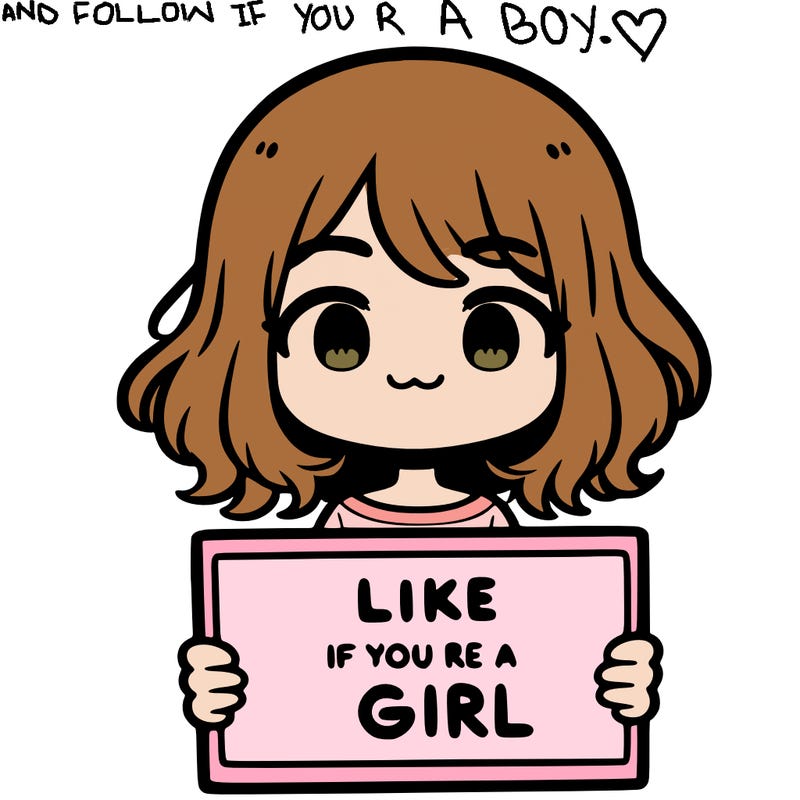 a cute girl holding a sign that says like if you’re a girl