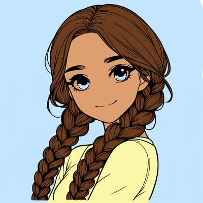 realistic girl with braids