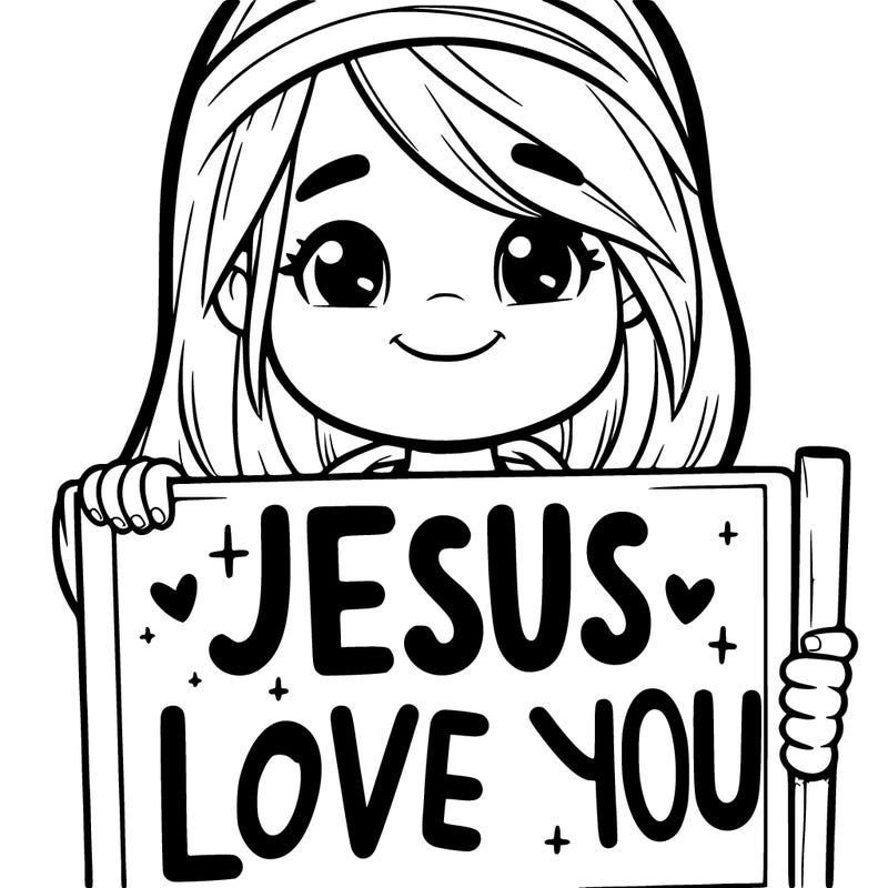 girl holding a sign that says jeaus loves you