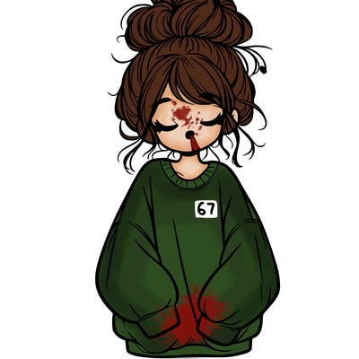 girl with baggy sweatshirt and messy bun