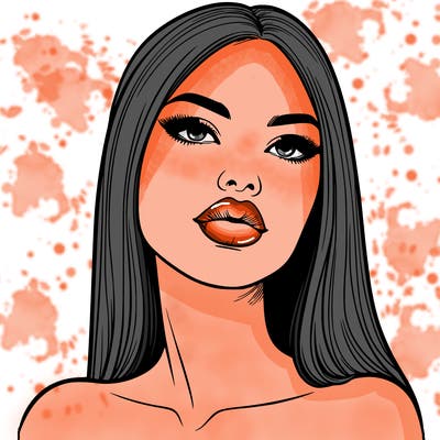 realistic woman with full lips