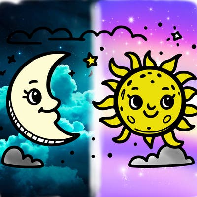 moon and sun