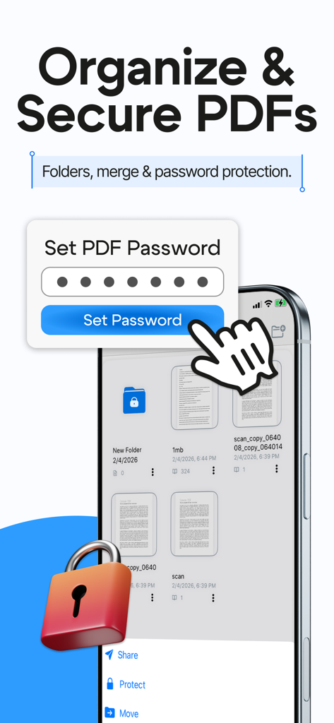 PDF Editor & Scanner: DocKit - DocKit app interface for organizing and securing PDF files