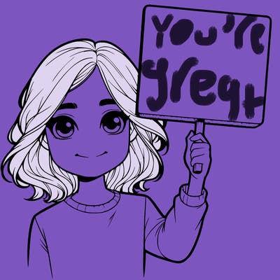 realistic girl holding up a sign