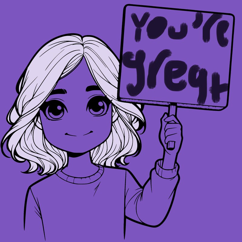 realistic girl holding up a sign