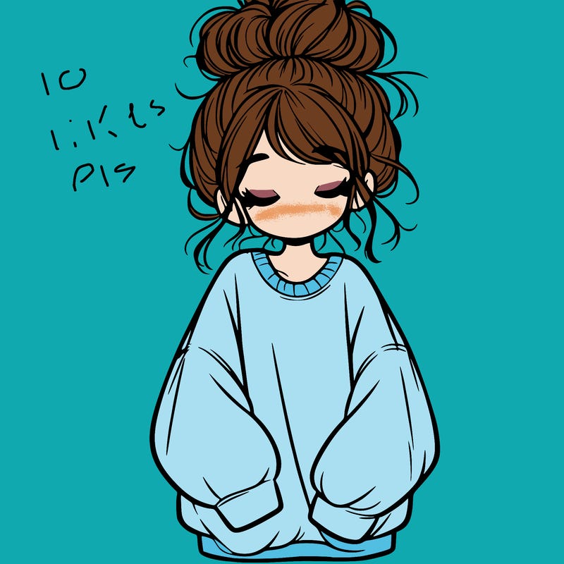 girl with baggy sweatshirt and messy bun