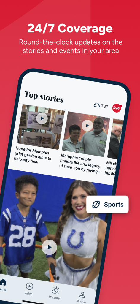 ABC24 - Memphis News - ABC24 Memphis News app screenshot showing top local stories and round-the-clock coverage updates.