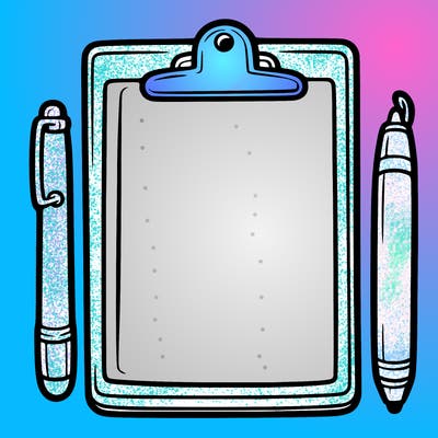 blank clip board with pen