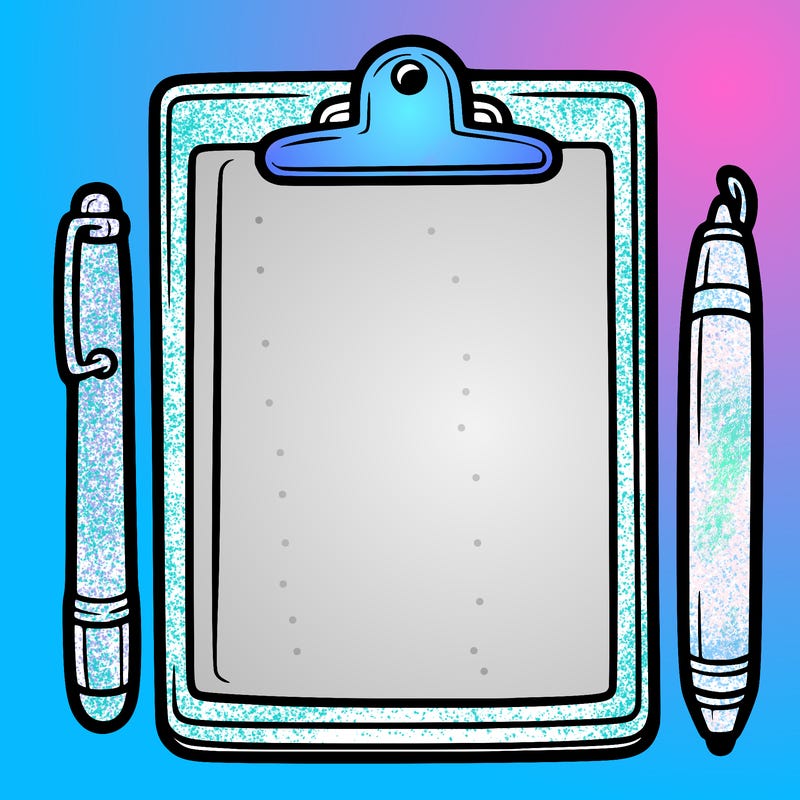 blank clip board with pen