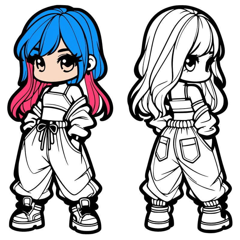 girl in crop top and baggy pants