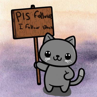 cat holding a sign