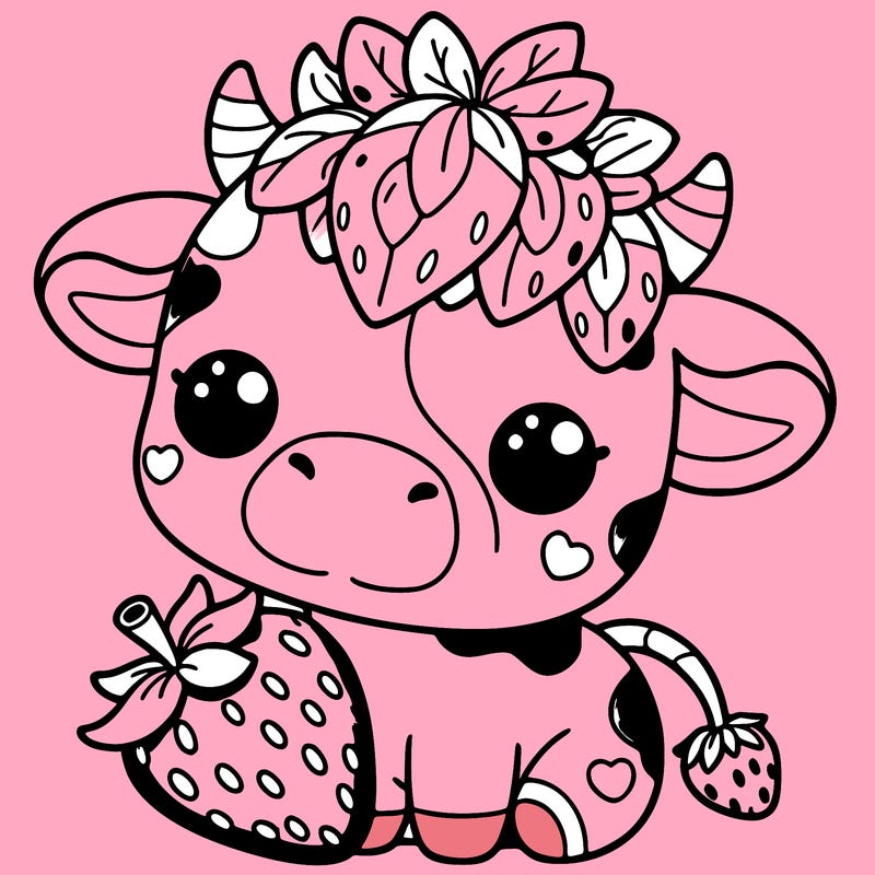 cute strawberry cow