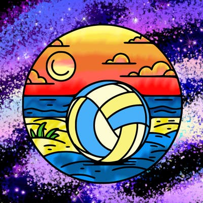 volleyball on a beach
